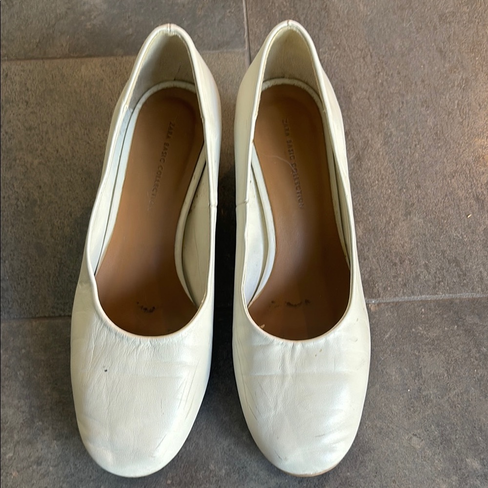 White Mid- heel Zara Basic